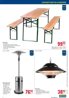 Metro leták platný od 11.03.2026 | Strana: 7 | Produkty: Nábytok, Stôl, Záhradný nábytok, Ohrievač