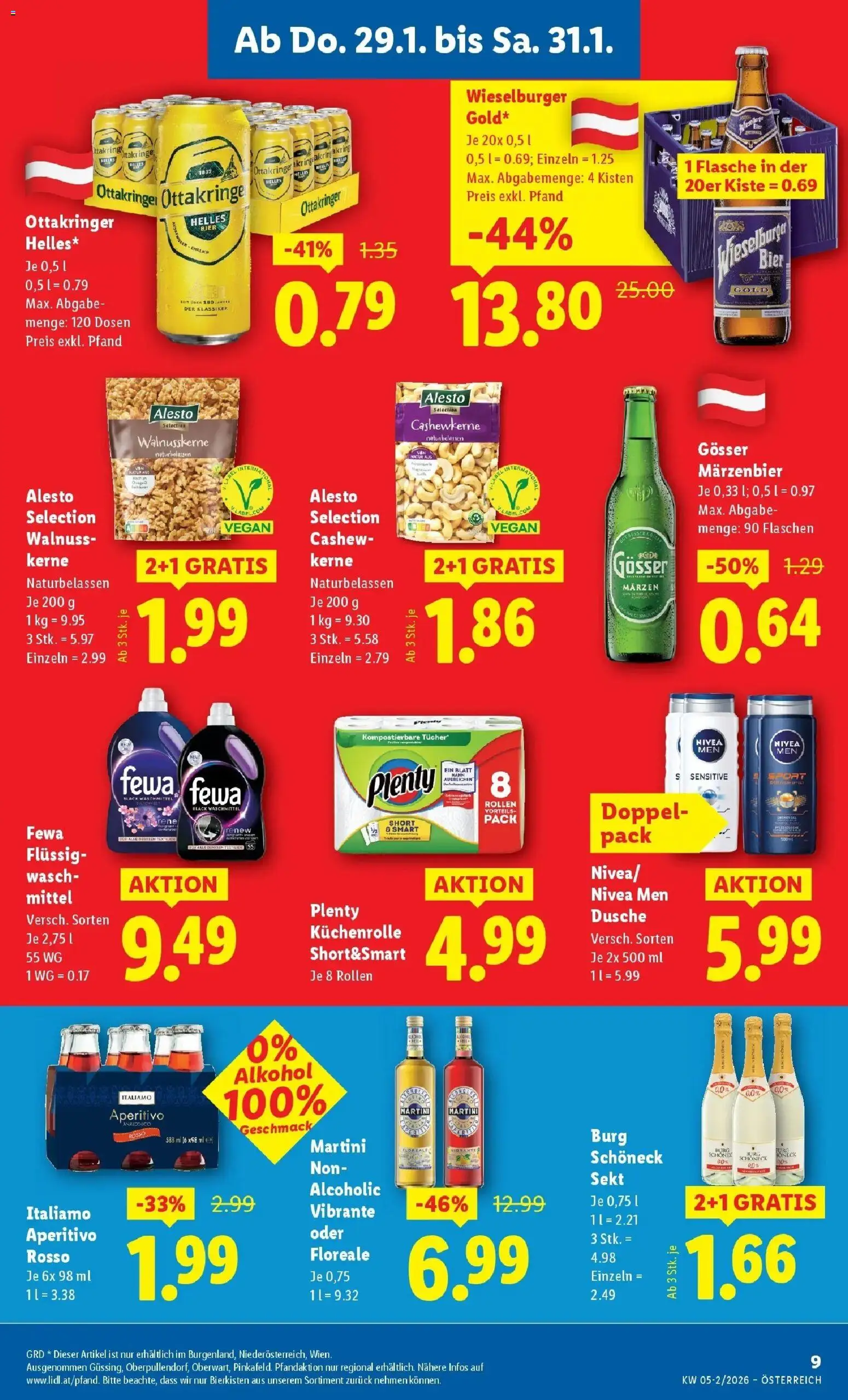 Lidl Flugblatt - St. Pölten, Klosterneuburg, Mödling gültig ab 29.01.2026 | Seite: 11 | Produkte: Dusche, Bier, Waschmittel