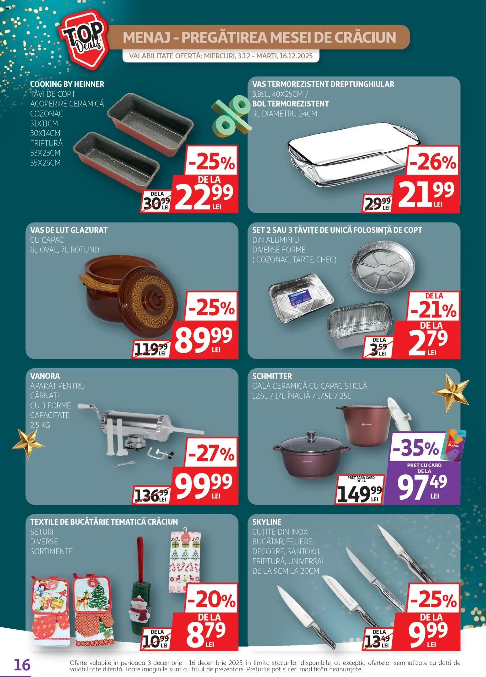 Noul catalog Auchan – valabil de la 03.12.2025 | Pagină: 16 | Produse: Oală, Bol, Bucătărie, Cârnați