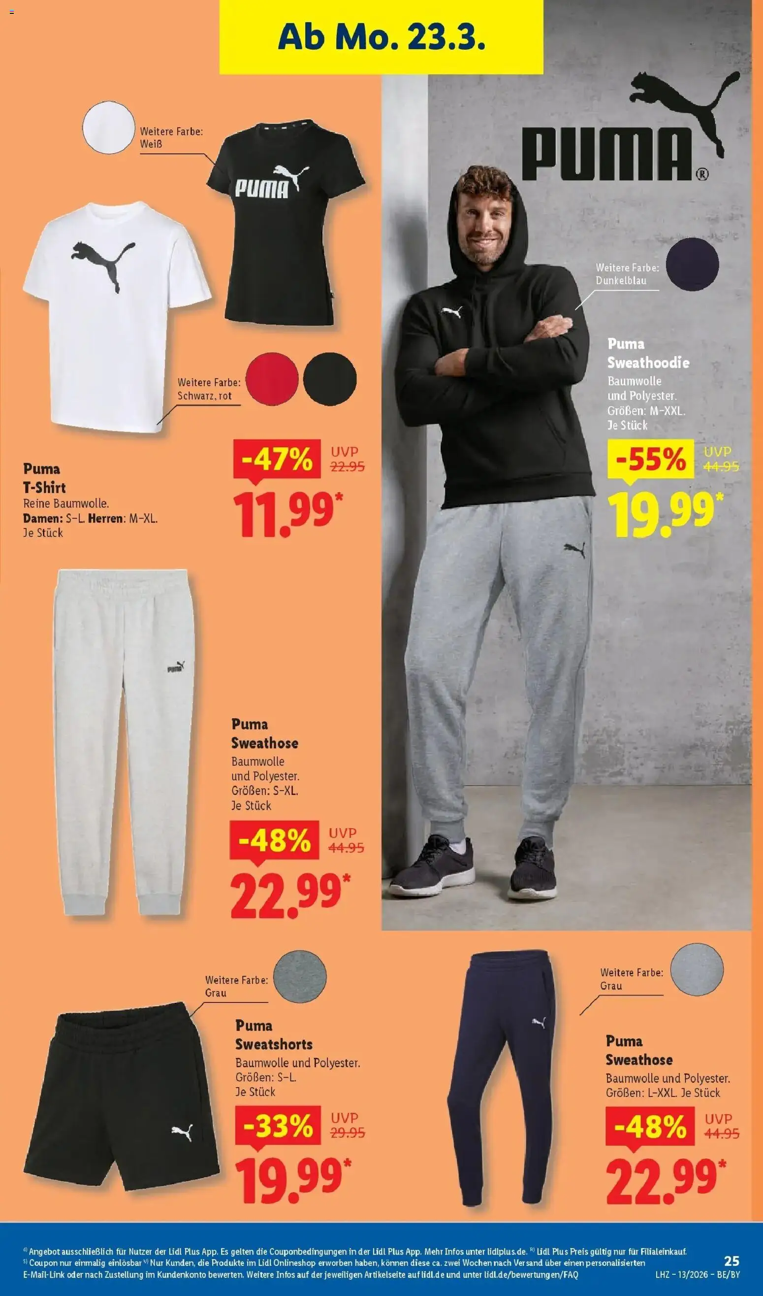 Lidl Prospekt Hof-innenstadt – gültig ab 23.03.2026 | Seite: 45 | Produkte: Sweathose, Sweatshorts
