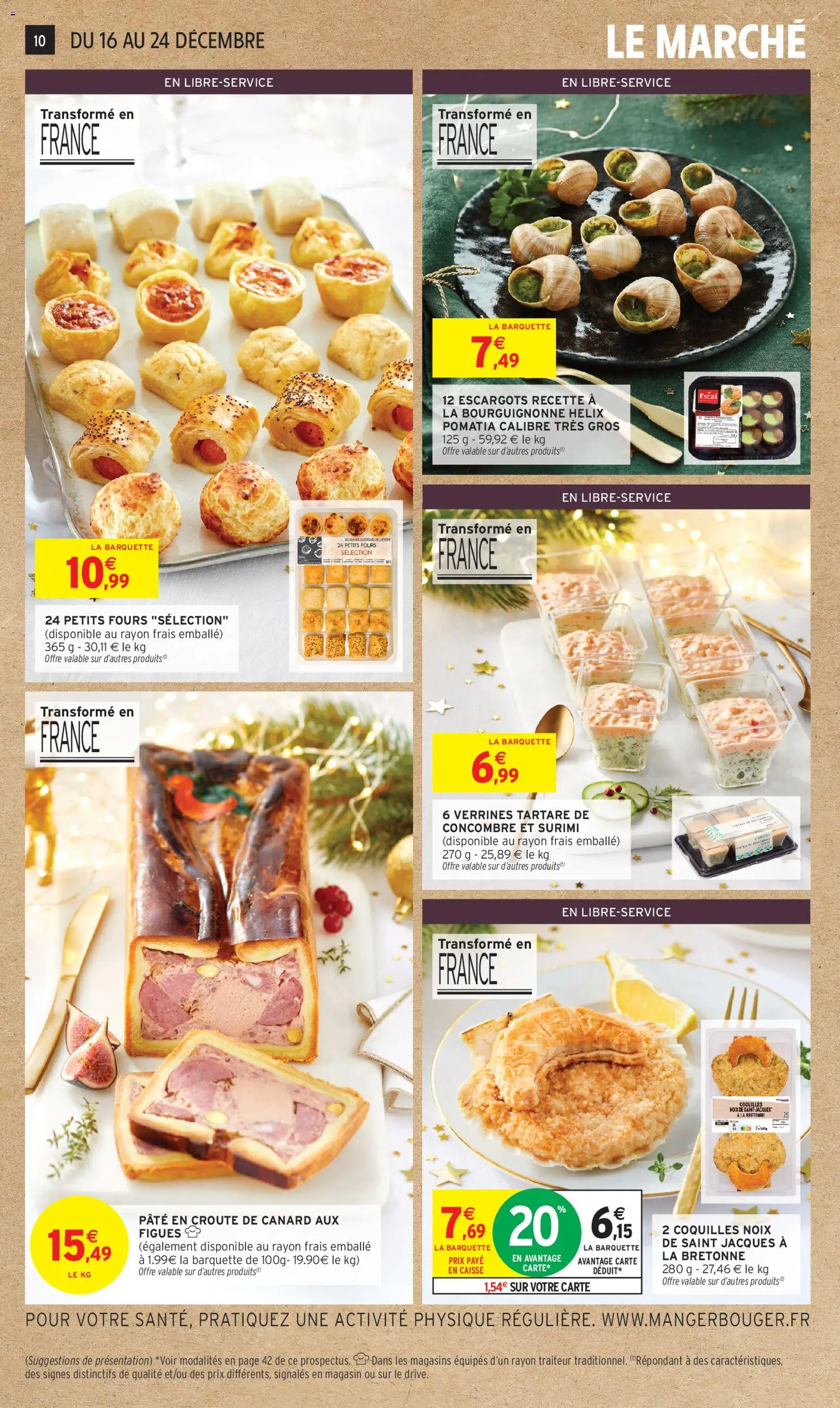 {H1} | Page: 10 | Produits: Concombre, Noix de saint jacques, Escargots, Noix