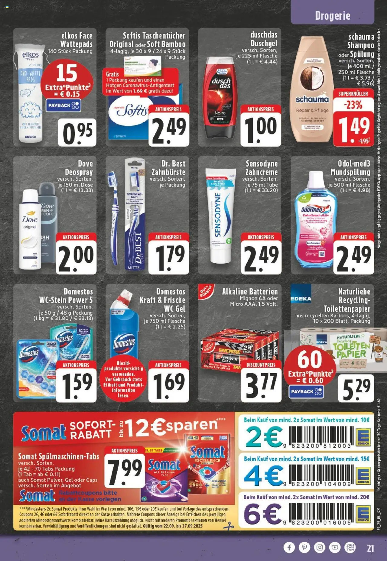 Edeka prospekt Unna	 – gültig ab 21.09.2025 | Seite: 21 | Produkte: Batterien, Duschgel, Deodorant, Zahnbürste