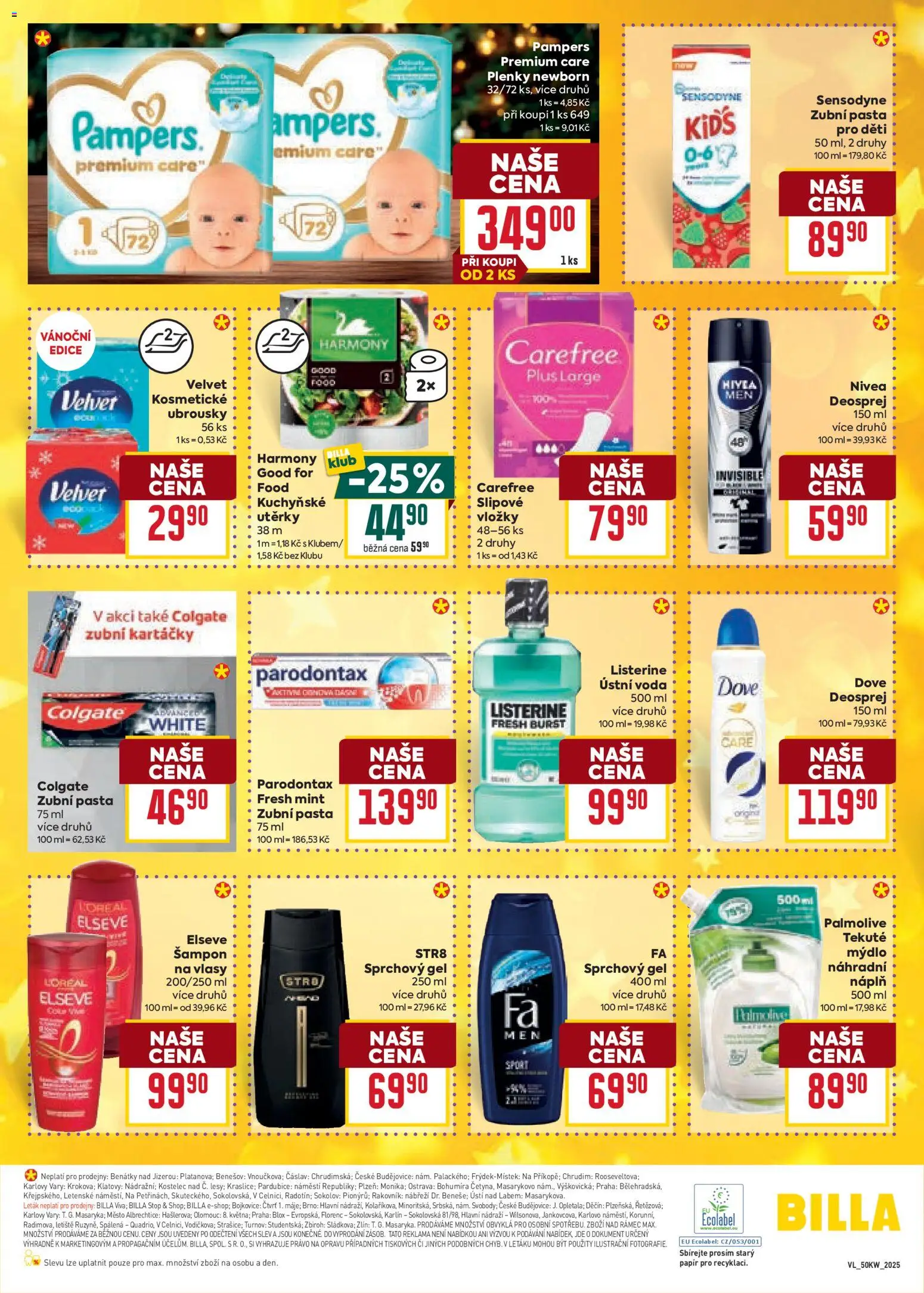 Billa Velký leták od 10.12.2025 | Strana: 40 | Produkty: Ústní voda, Parodontax, Listerine, Parodontax zubní pasta