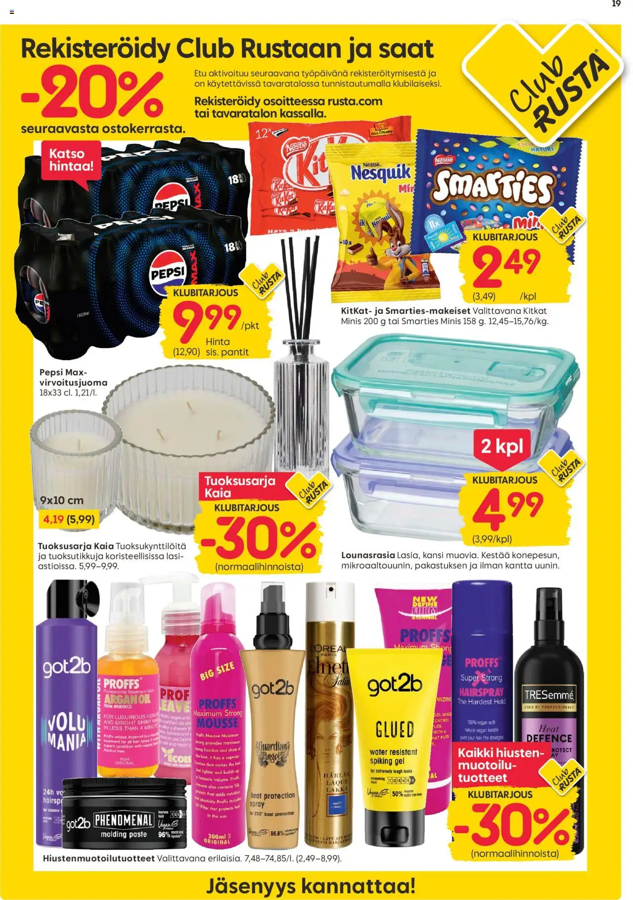  | Sivu: 19 | Tuotteet: Mousse, Kansi, Pepsi, Lakka