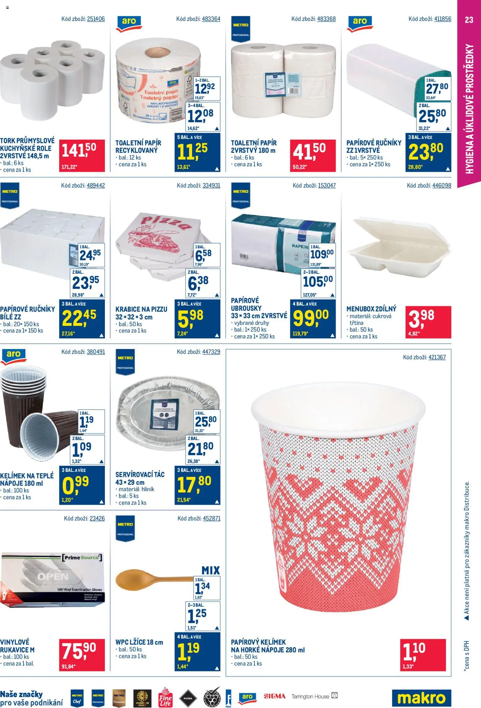 Makro leták - Gastronomie od 22.10.2025 | Strana: 23 | Produkty: Toaletní papír, Ubrousky, Krabice, Tác