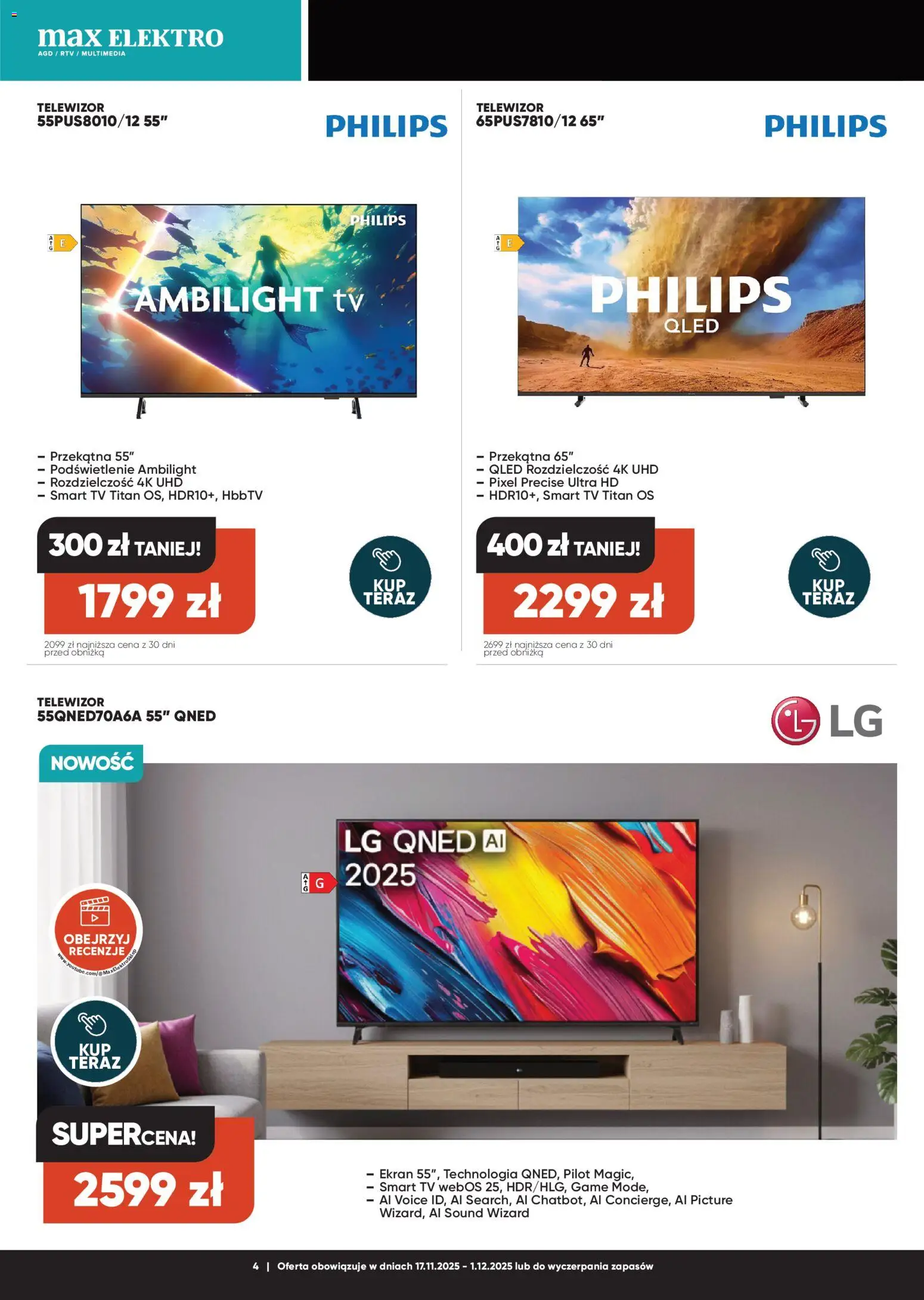 Max elektro Black Friday od 17.11.2025 | Strona: 4 | Produkty: Telewizor