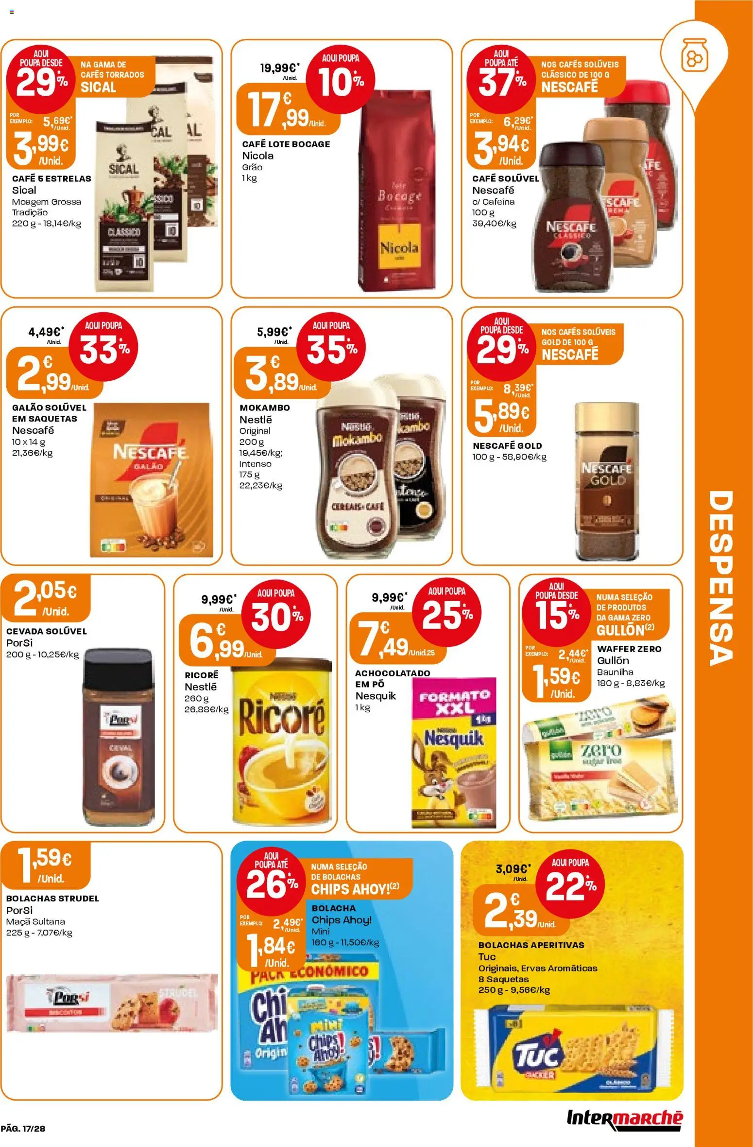 Intermarché Folheto Contact │ válido de 16.04.2026 | Página: 17 | Produtos: Pó, Café solúvel, Nestlé, Café