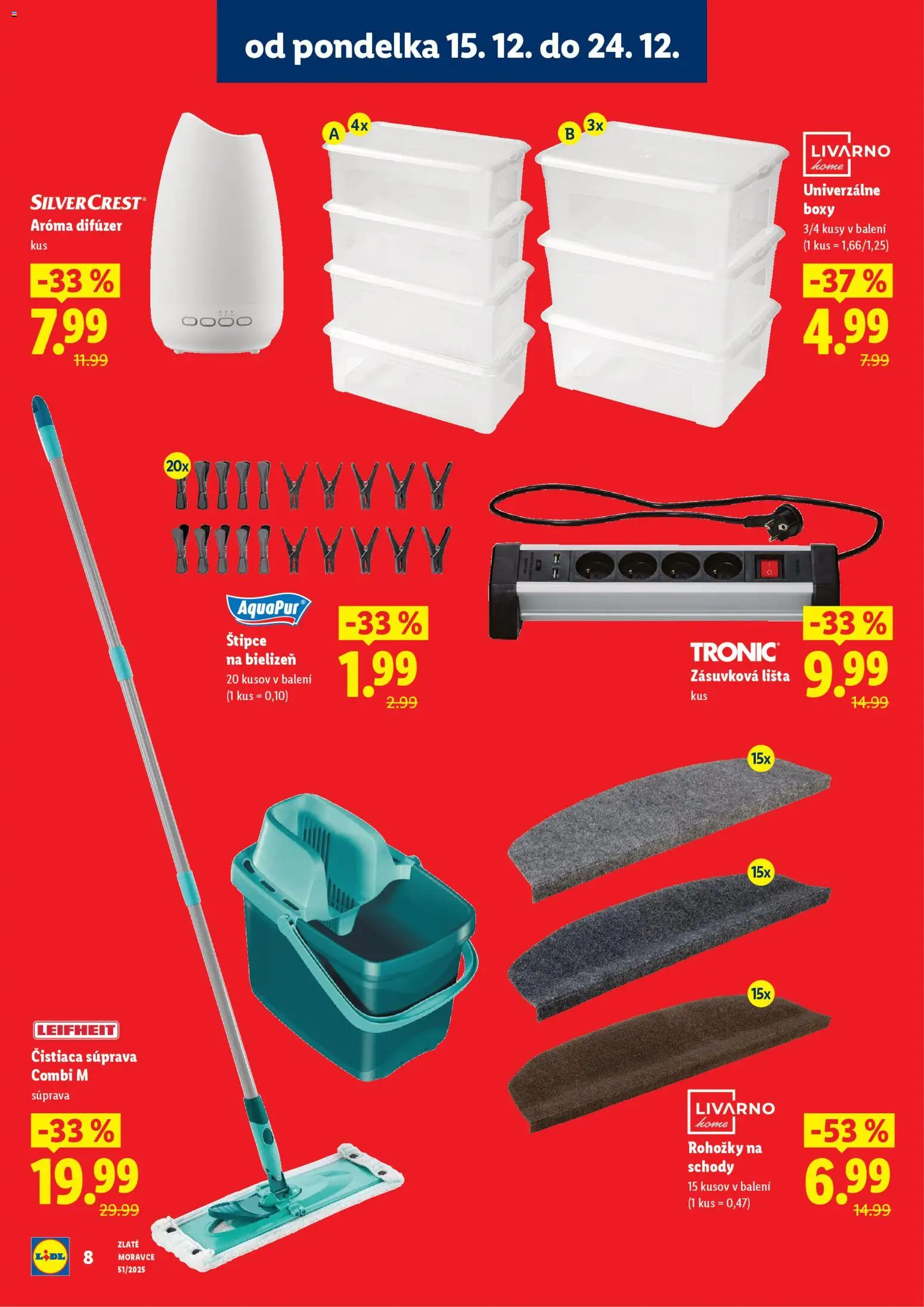 Nové Lidl akcie – leták je platný od 15.12.2025 | Strana: 8 | Produkty: Difúzer, Aroma difúzer