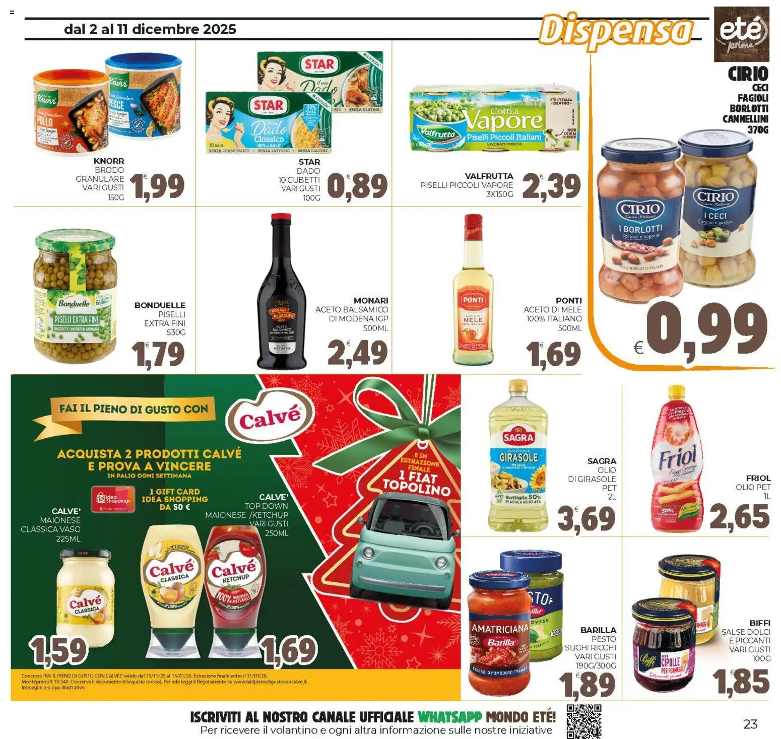 Volantino Eté del 02.12.2025 | Pagina: 23 | Prodotti: Ketchup, Aceto di mele, Fagioli, Top