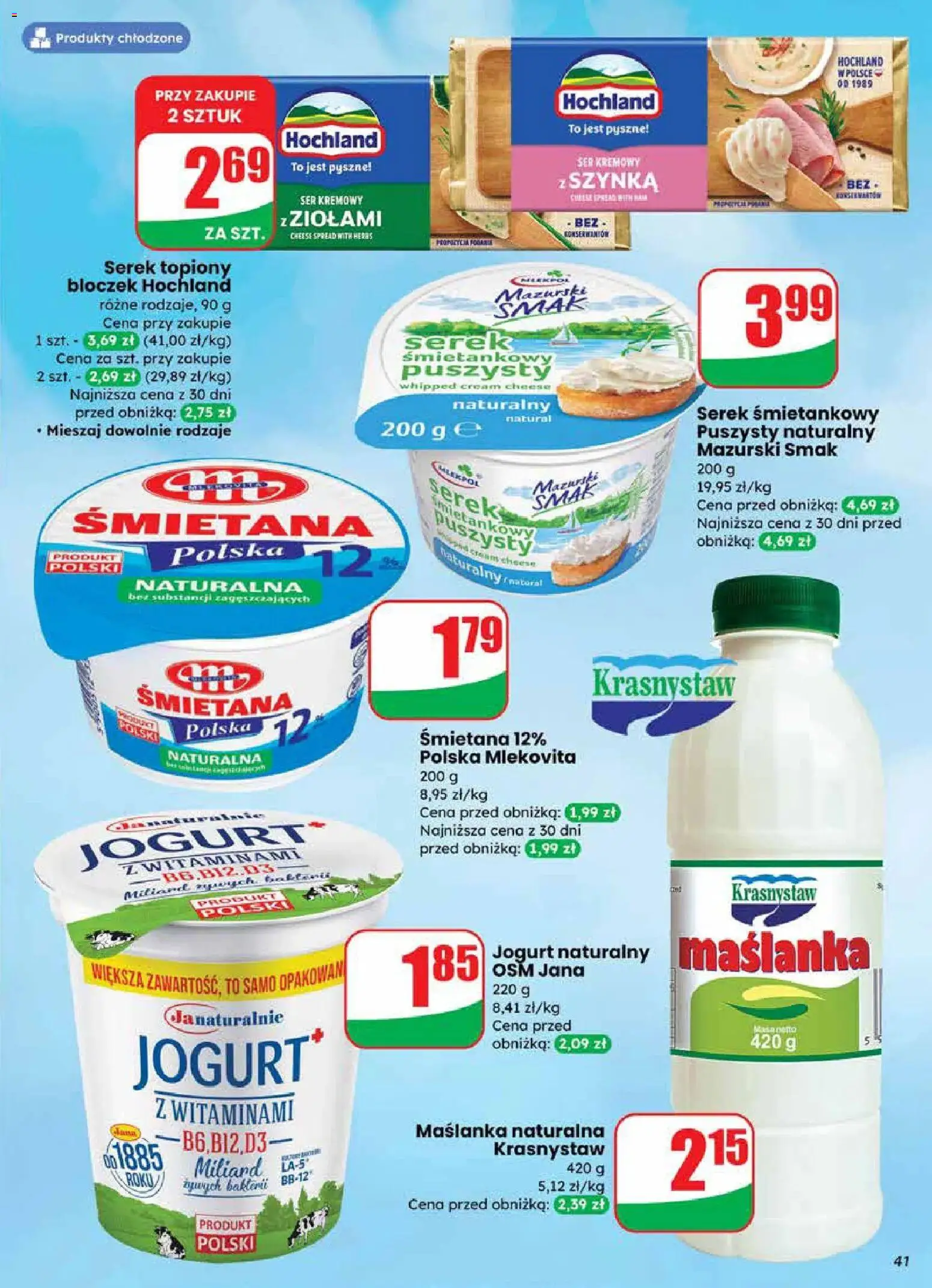 Dino gazetka od 18.03.2026 | Strona: 41 | Produkty: Cream cheese, Maślanka, Szynka, Serek topiony