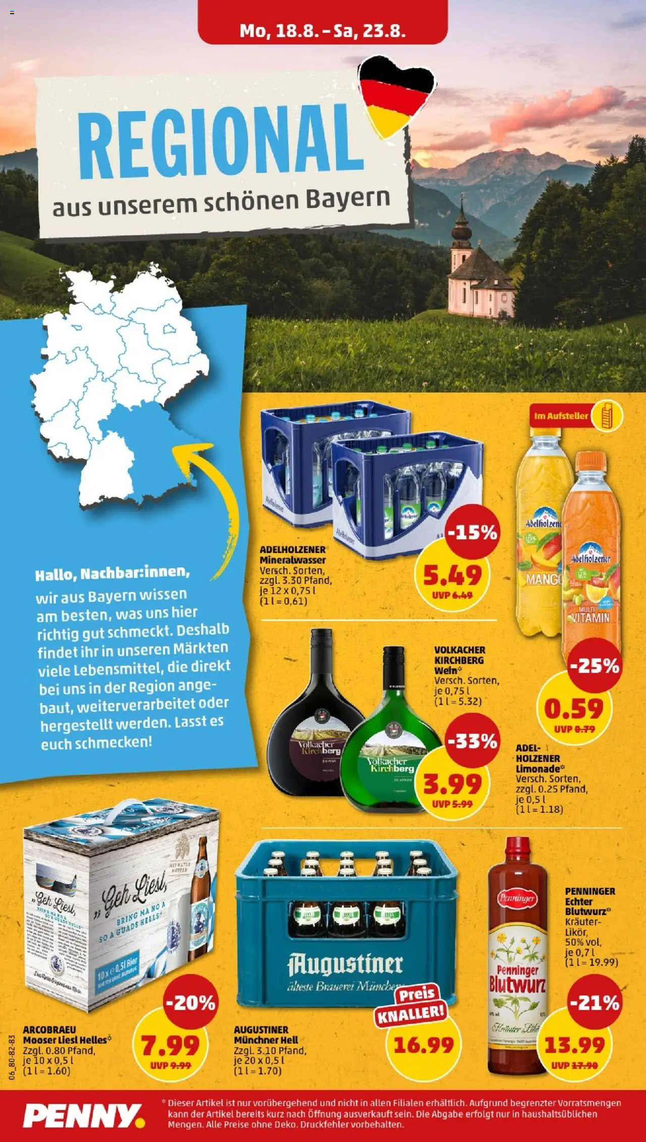 Penny - Bayern - gültig ab dem 18.08.2025 | Seite: 6 | Produkte: Adelholzener, Limonade, Mineralwasser, Mango