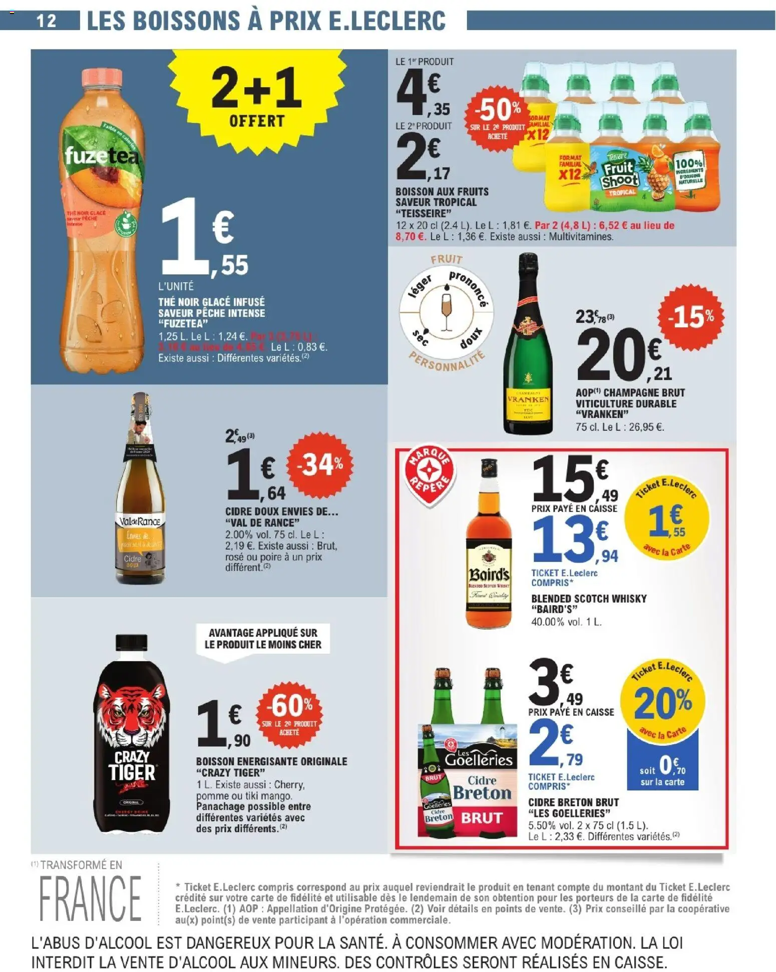 {H1} | Page: 12 | Produits: Whisky, Poire, Crazy Tiger, Thé