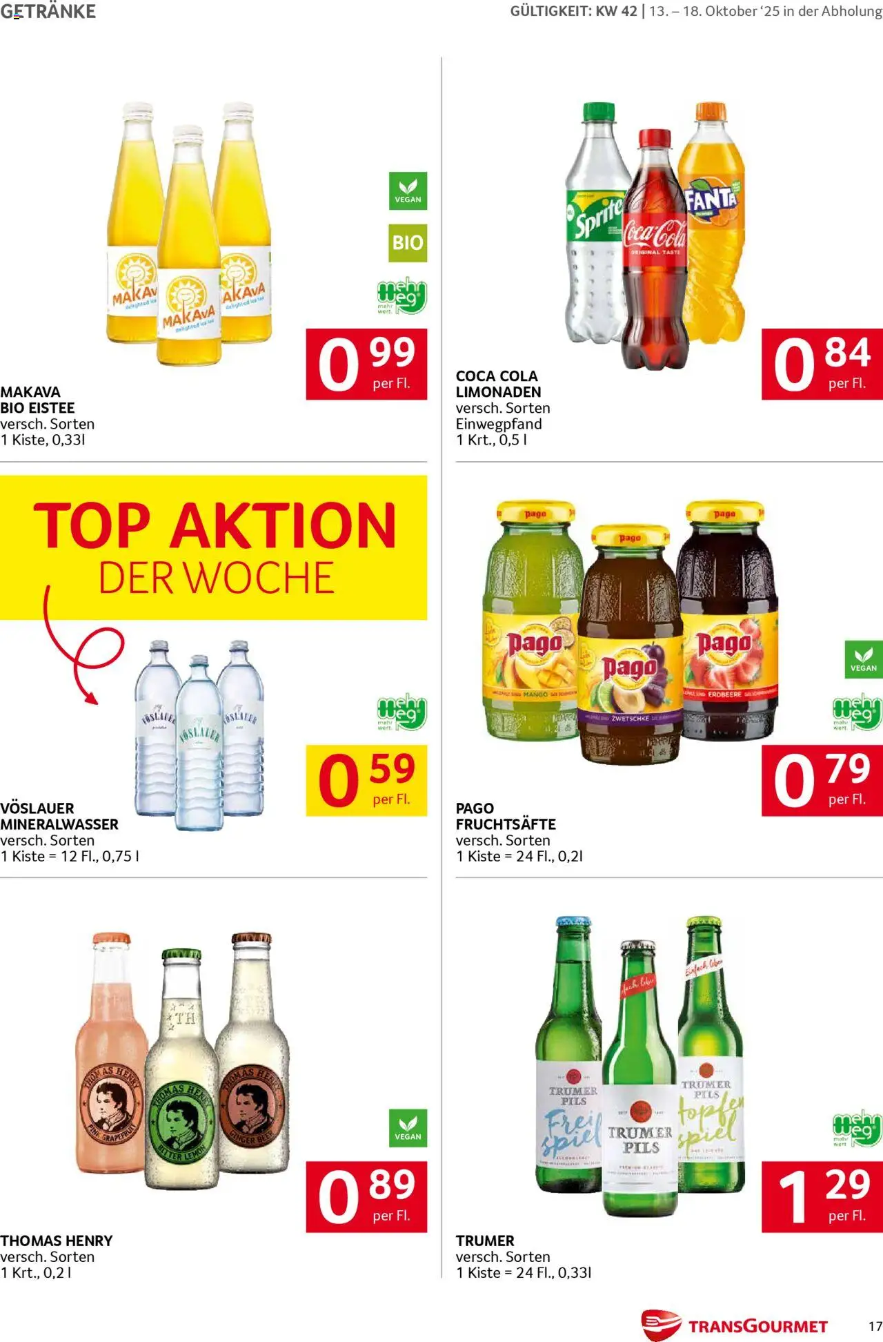 Transgourmet Flugblatt gültig ab 13.10.2025 | Seite: 17 | Produkte: Mango, Spiel