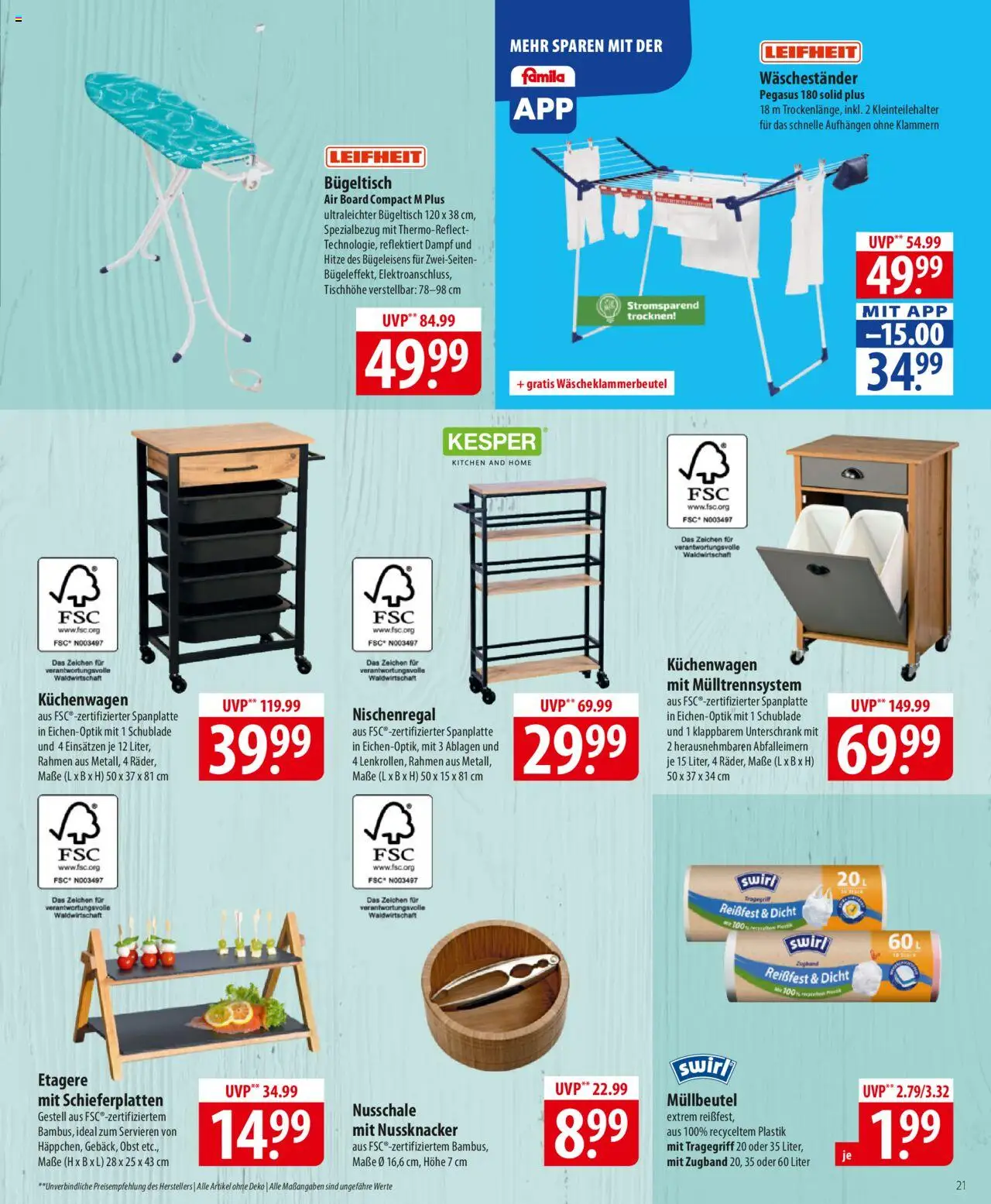 Famila Prospekt 	 – gültig ab 13.10.2025 | Seite: 21 | Produkte: Unterschrank, Obst, Waschestander