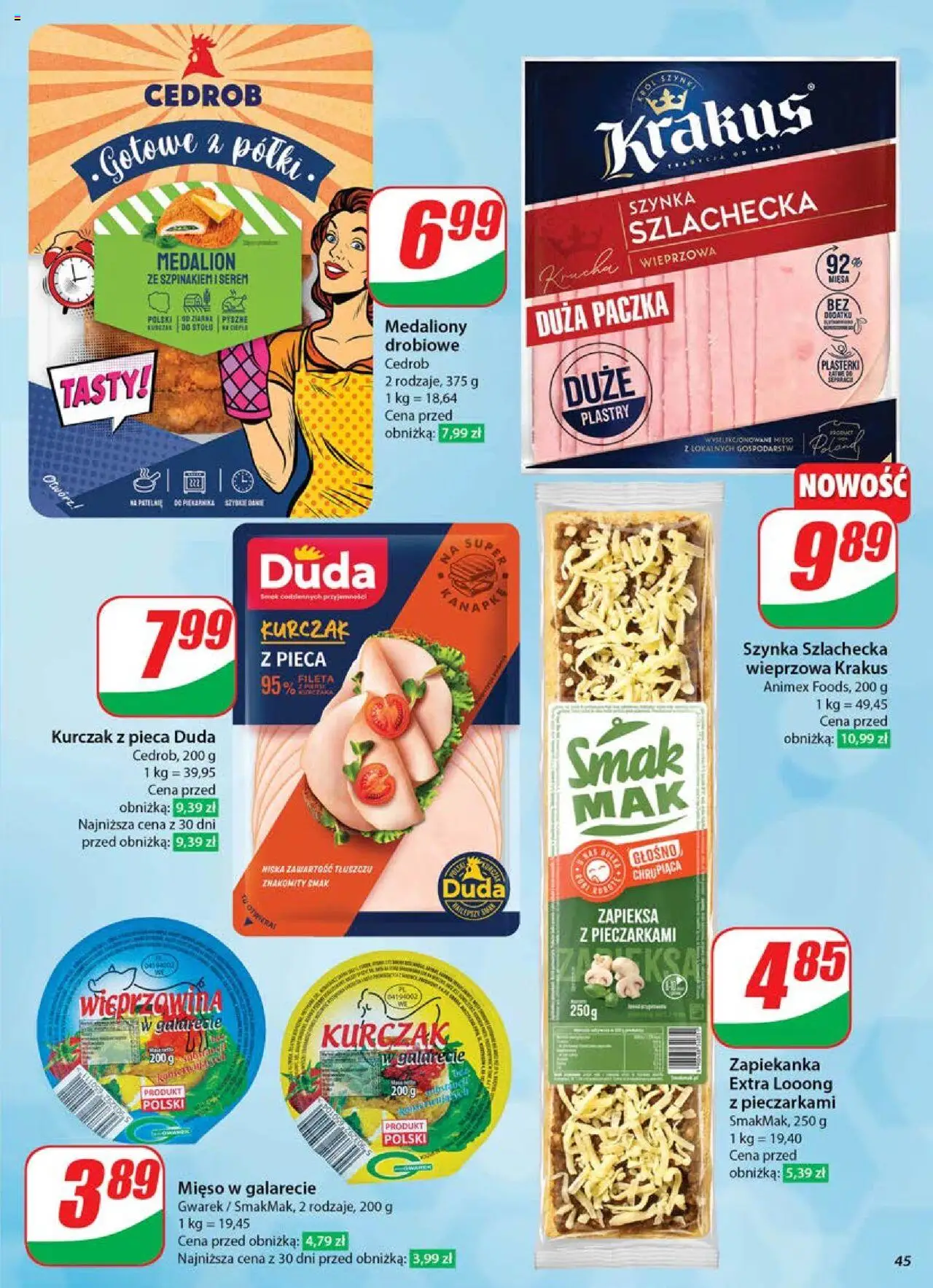 Dino Gazetka od 04.06.2025 | Strona: 45 | Produkty: Kurczak, Mięso, Zapiekanka, Wieprzowina