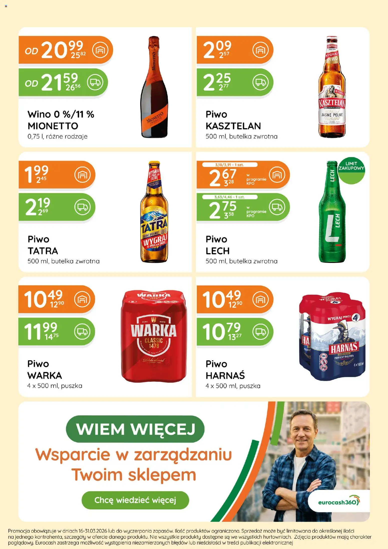 Eurocash gazetka - Ofensywa Alkoholowa od 16.03.2026 | Strona: 4 | Produkty: Warka, Wino, Piwo, Prosecco