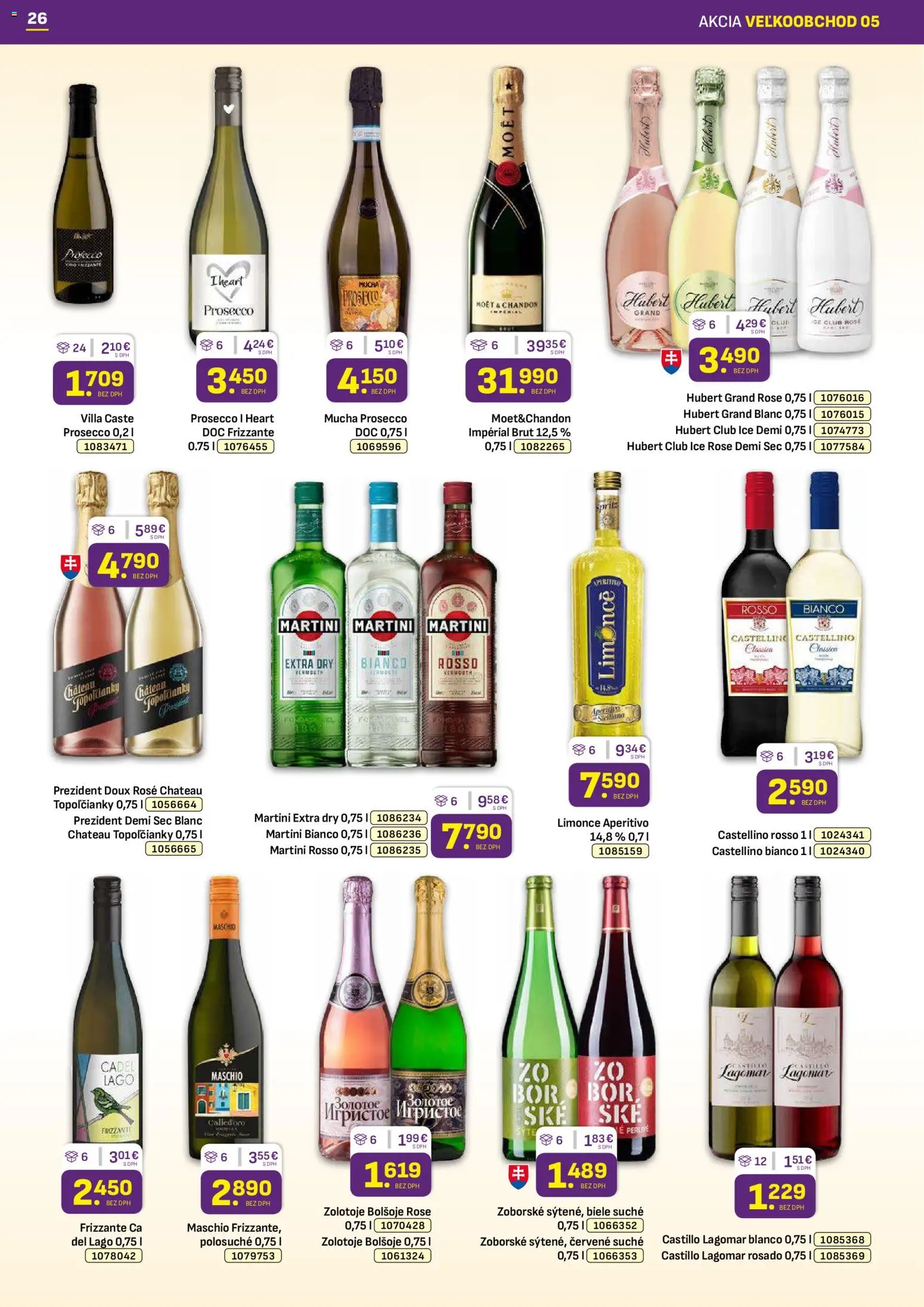Nové Libex akcie – leták je platný od 02.03.2026 | Strana: 26 | Produkty: Víno, Prosecco
