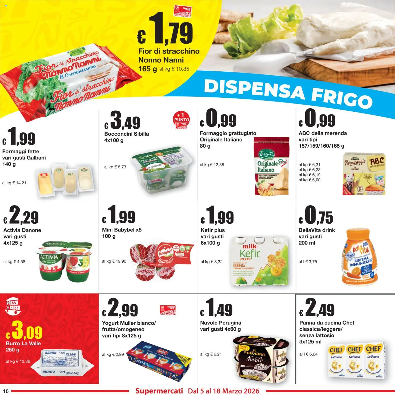 Volantino Sì con Te del 05.03.2026 | Pagina: 10 | Prodotti: Frutta, Mozzarella, Latte, Stracchino