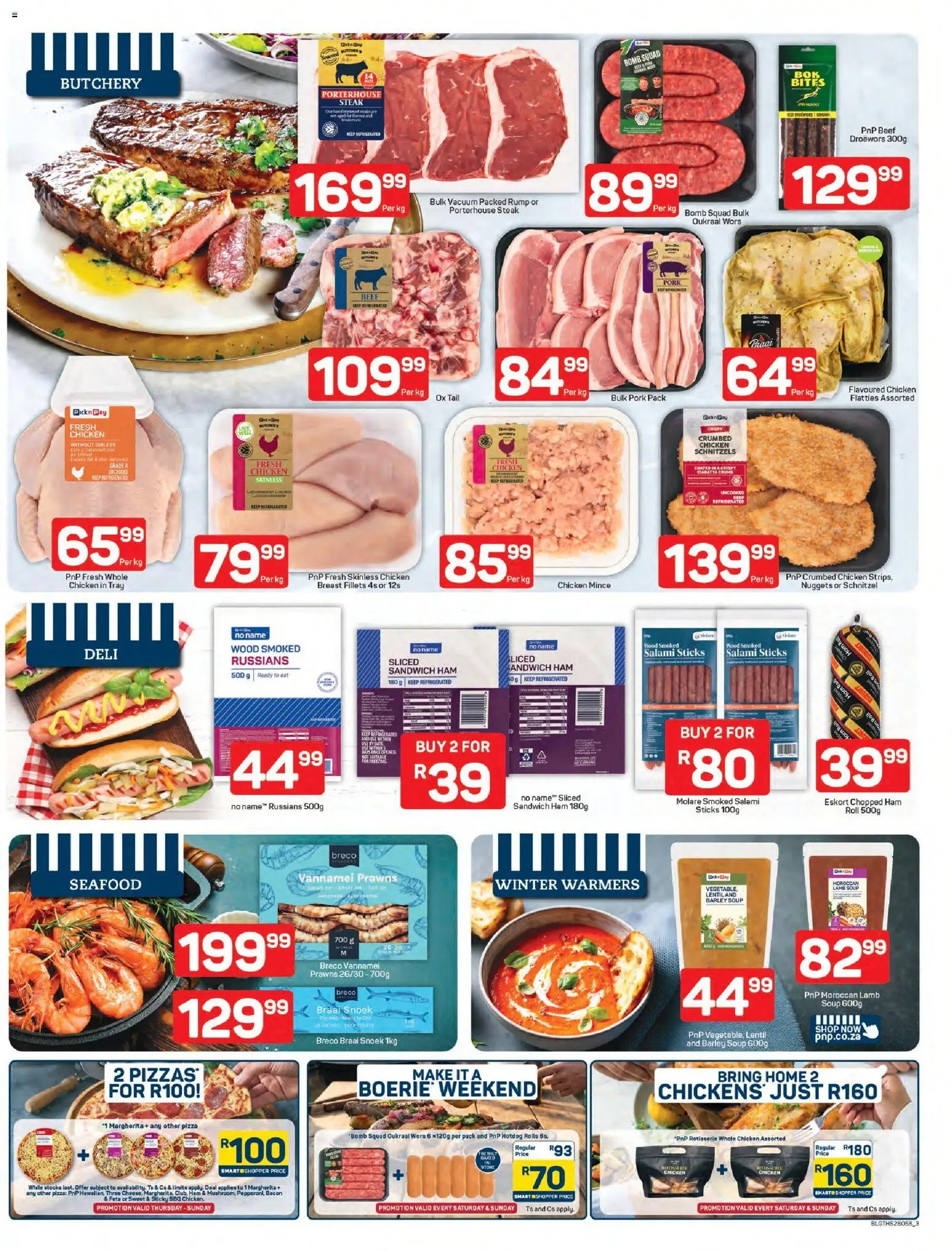 New Pick n Pay catalogue – valid from 20.04.2026 | Page: 3 | Products: Tray, Pizza, Pork, Seafood