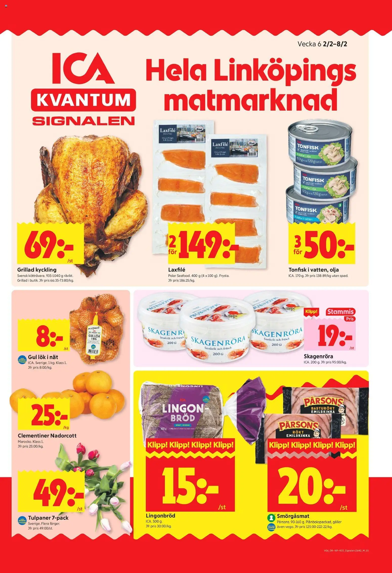 ICA Kvantum reklamblad aktuell från 02.02.2026 | Sida: 1 | Produkter: Galler, Olja, Bröd, Gul lök