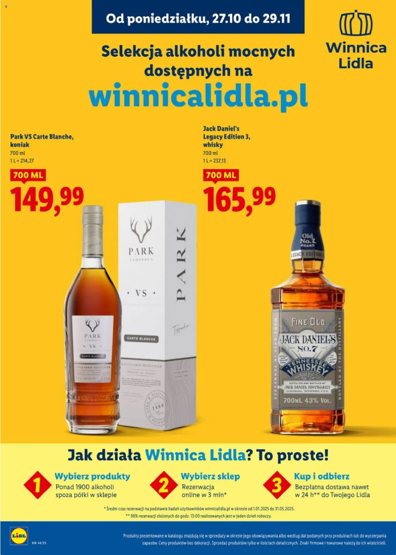 Lidl Katalog alkoholi mocnych od 27.10.2025 | Strona: 28 | Produkty: Koniak, Jack Daniel's, Whisky