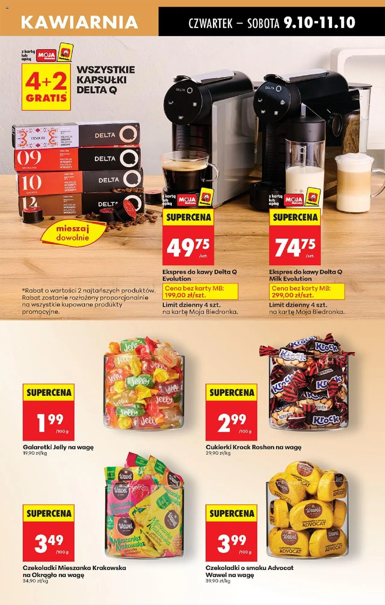 Biedronka gazetka - Oferta w tym tygodniu od 09.10.2025 | Strona: 59 | Produkty: Galaretki, Czekoladki, Kapsułki Delta, Ekspres do kawy delta