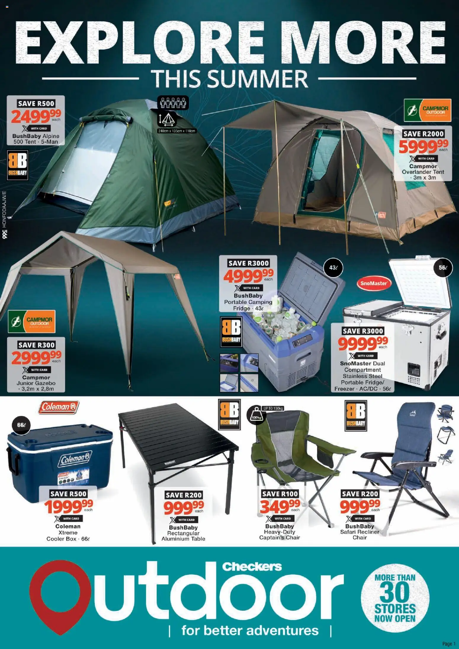 New Checkers catalogue – valid from 23.02.2026 | Page: 1 | Products: Table, Fridge, Cooler, Tent