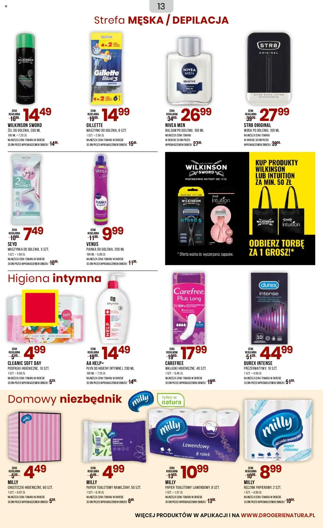 Drogerie Natura Gazetka od 04.08.2025 | Strona: 13 | Produkty: Gillette, Ręczniki papierowe, Lotion, Woda