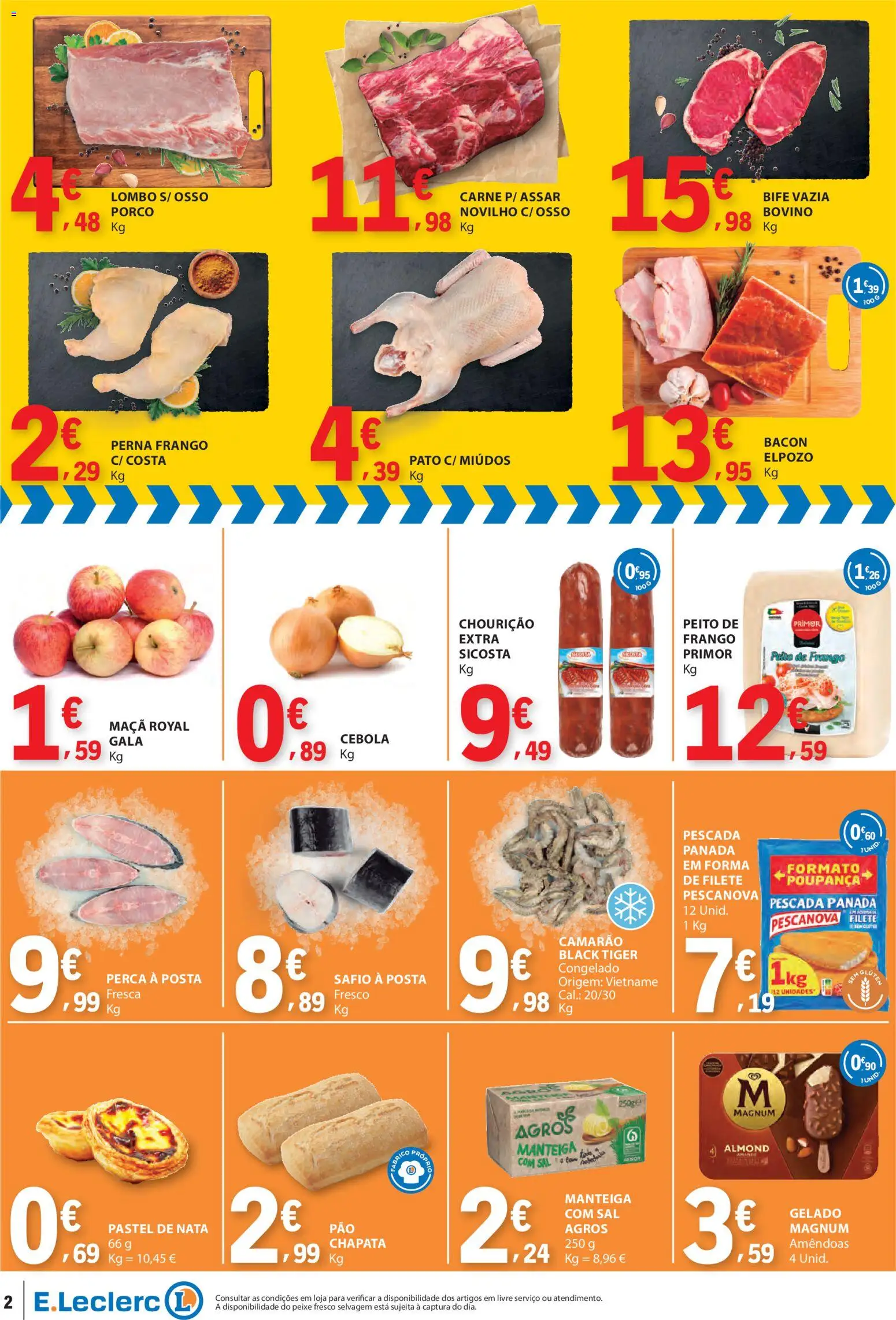E.Leclerc Catálogo Fim de Semana │ válido de 16.01.2026 | Página: 2 | Produtos: Bacon, Camarão, Cebola, Peixe