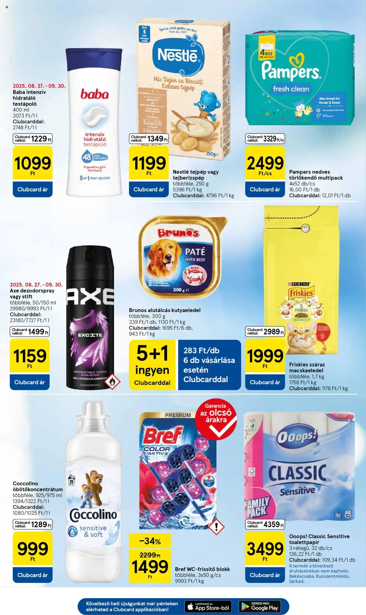 Tesco akciós ujság - amely érvényes a következő dátumtól: 25.09.2025 | Oldal: 7 | Termékek: Coccolino, Pampers, Macskaeledel, Kutyaeledel