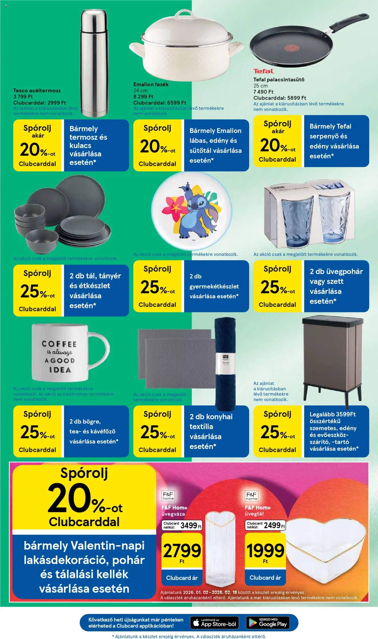 Tesco akciós ujság - amely érvényes a következő dátumtól: 05.02.2026 | Oldal: 13 | Termékek: Kávéfőző, Termosz, Tányér, Pohár