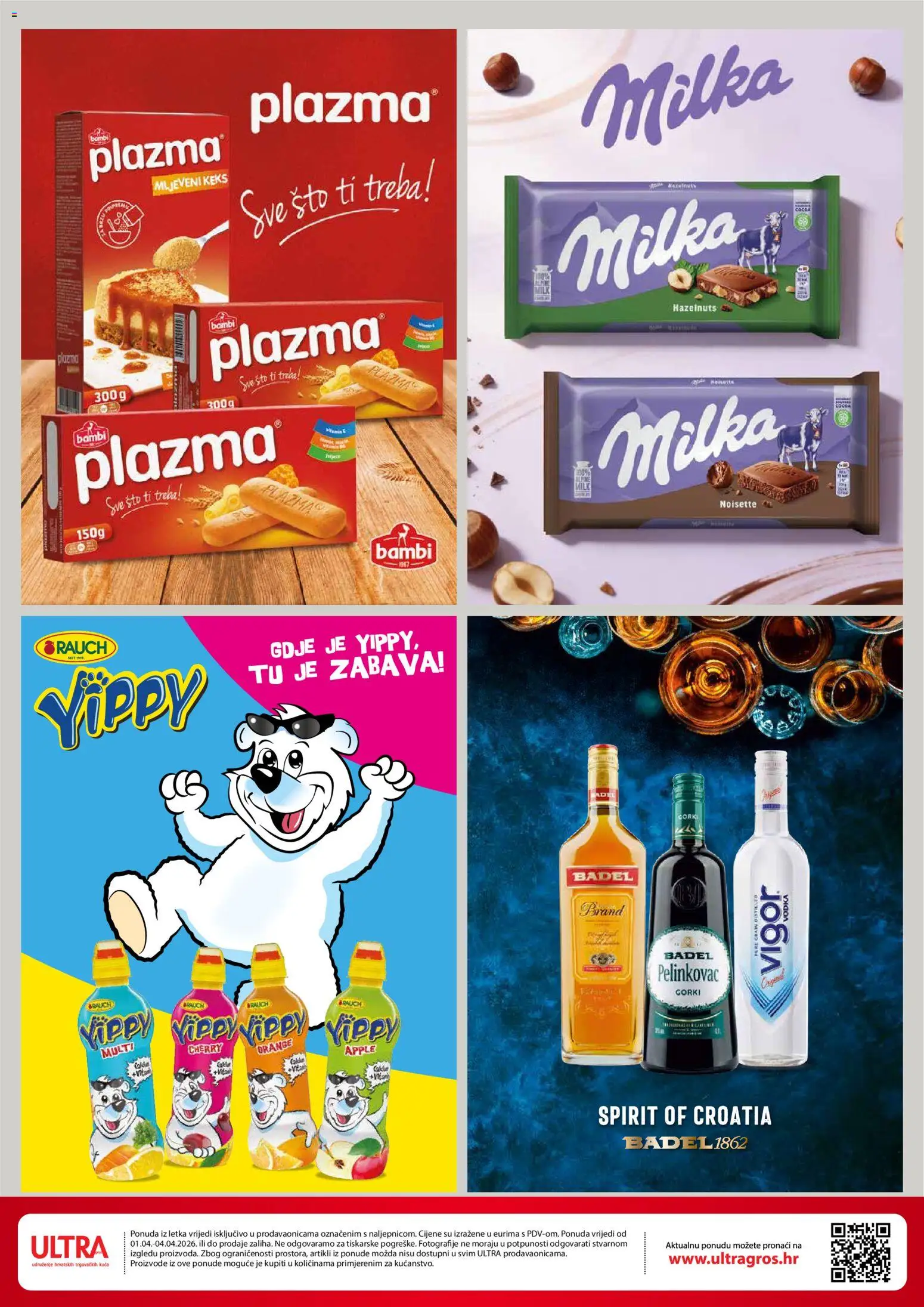 Ultra Gros katalog | vrijedi od 01.04.2026 | Stranica: 2 | Proizvodi: Pelinkovac, Keks, Milka