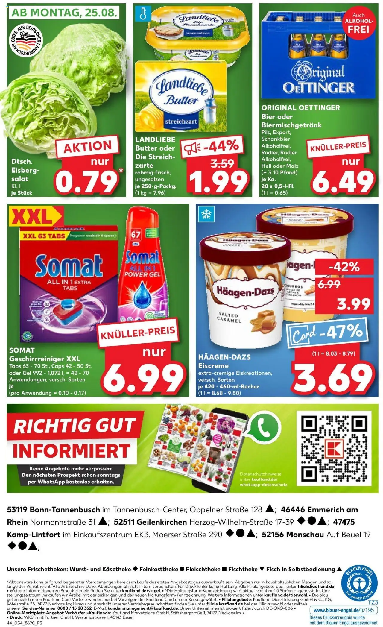Kaufland prospekt Bonn	 - gültig ab dem 21.08.2025 | Seite: 44 | Produkte: Butter, Bier, Eiscreme, Radler