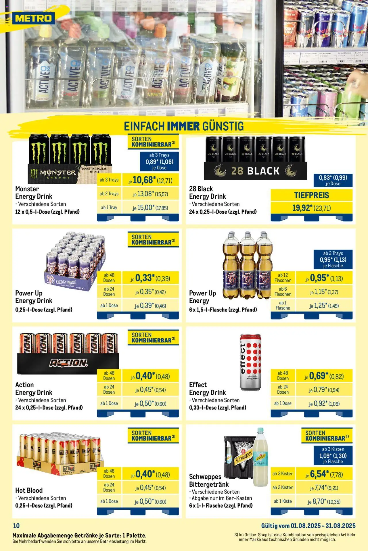 Metro Wochen-Angebote Händler - gültig ab dem 25.08.2025 | Seite: 15 | Produkte: Energy, Schweppes, Monster, Eis