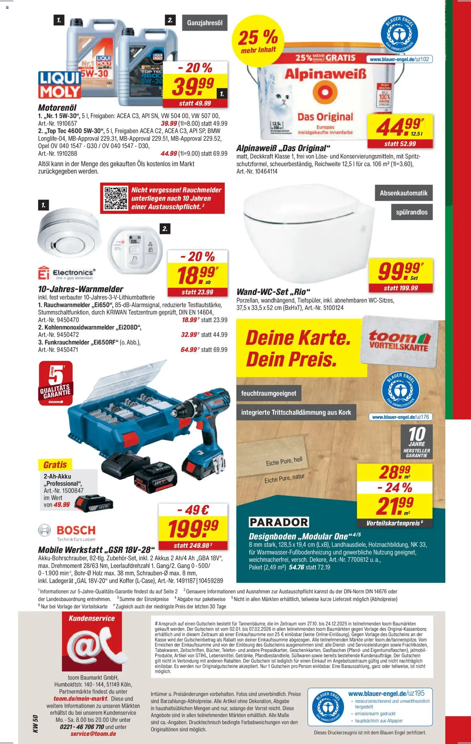 Toom Baumarkt Prospekt 	 – gültig ab 01.12.2025 | Seite: 12 | Produkte: Bosch, Ladegerät, Telefon, Uhr