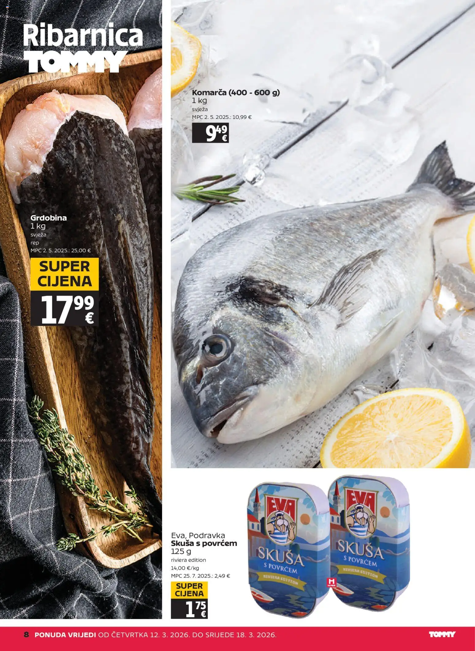 Tommy katalog | vrijedi od 12.03.2026 | Stranica: 8 | Proizvodi: Podravka, Skuša