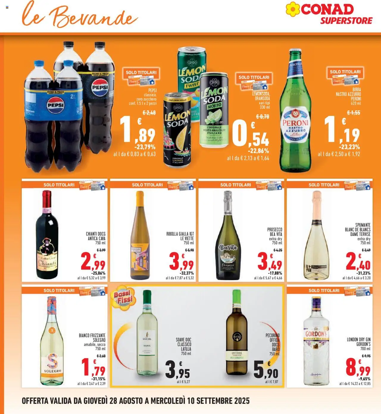 Volantino Conad del 28.08.2025 | Pagina: 22 | Prodotti: Birra, Spumante, Pepsi, Pecorino