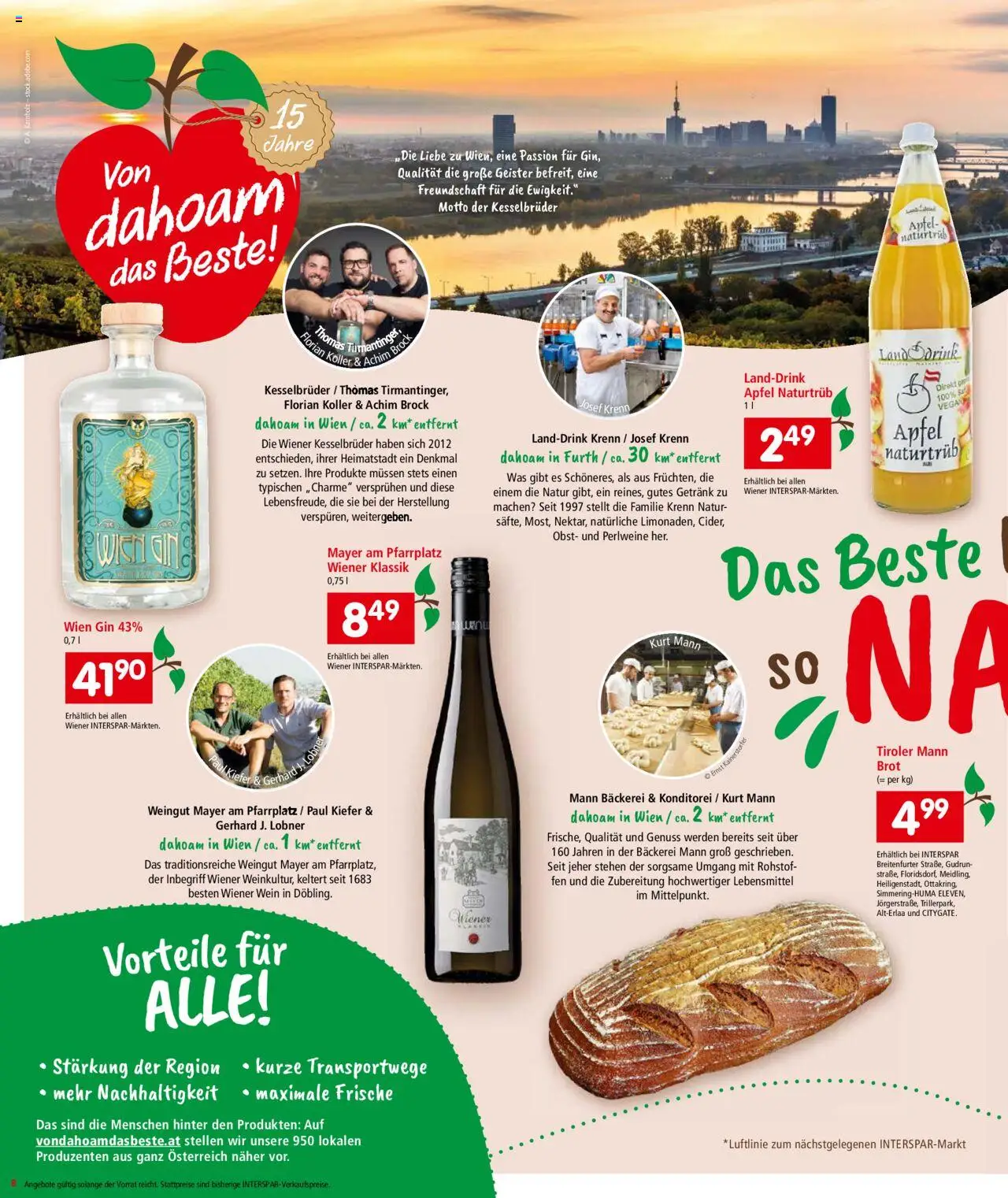 Interspar Flugblatt - Wien gültig ab 16.10.2025 | Seite: 9 | Produkte: Gin, Libacomb, Brot, Äpfel