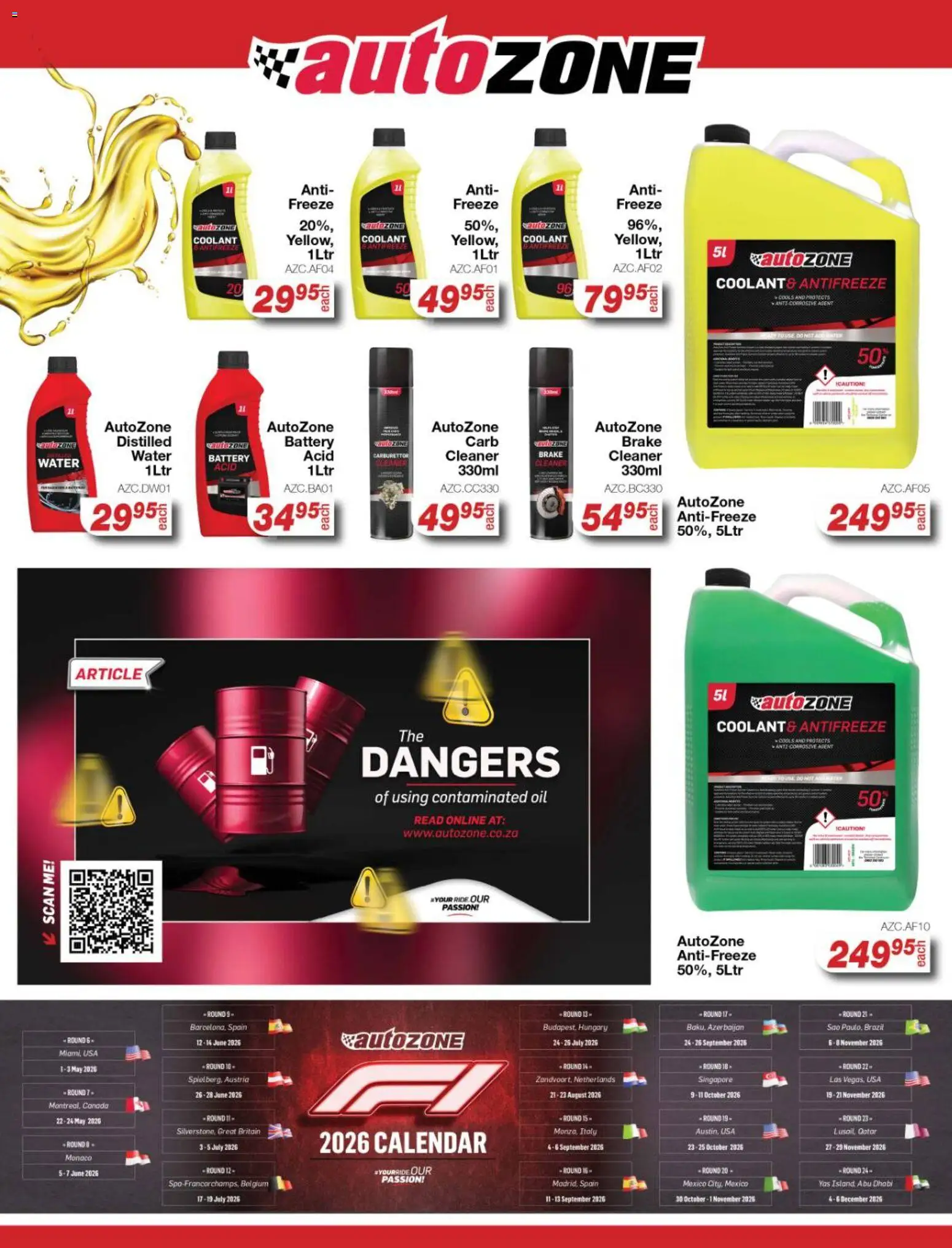 New AutoZone catalogue – valid from 23.04.2026 | Page: 15 | Products: Battery, Oil, Water