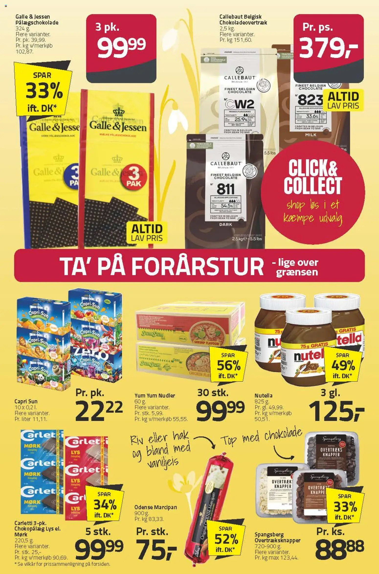 Fleggaard tilbudsavis – gyldig fra 08.04.2026 | Side: 50 | Produkter: Chokolade, Nudler, Marcipan, Pålægschokolade