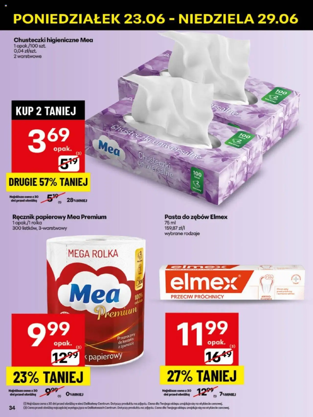 Delikatesy Centrum Gazetka - Sklepy Własne od 23.06.2025 | Strona: 34 | Produkty: Chusteczki higieniczne, Delikatesy, Pasta do zębów, Ręcznik papierowy