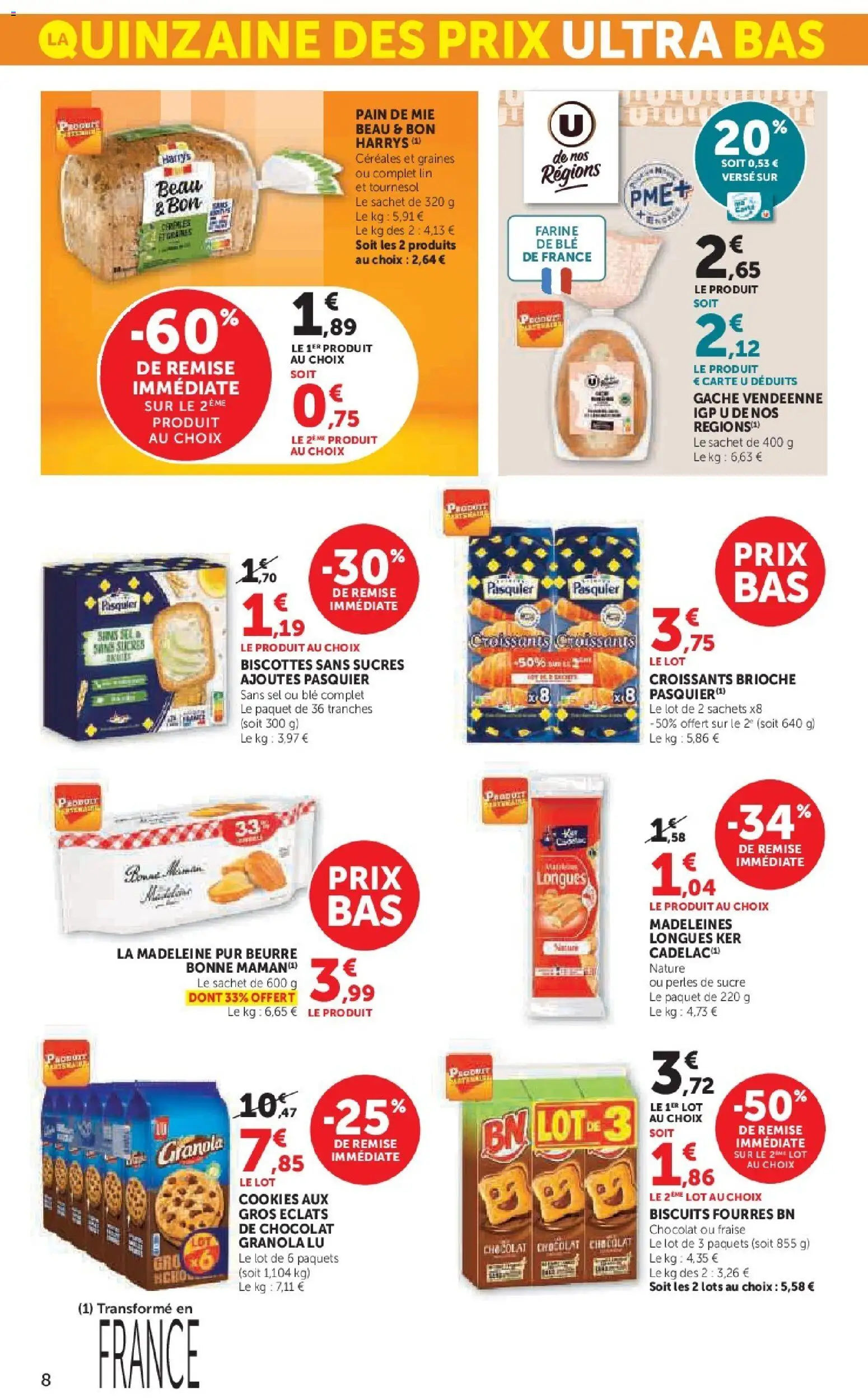 {H1} | Page: 8 | Produits: Fraise, Sucre, Sel, Beurre