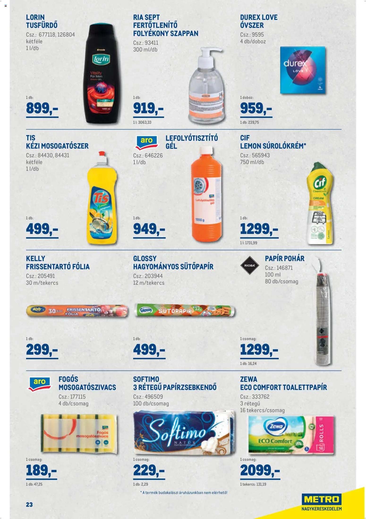 Metro akciós ujság - amely érvényes a következő dátumtól: 07.04.2026 | Oldal: 23 | Termékek: Papírzsebkendő, Doboz, Szappan, Mosogatószer