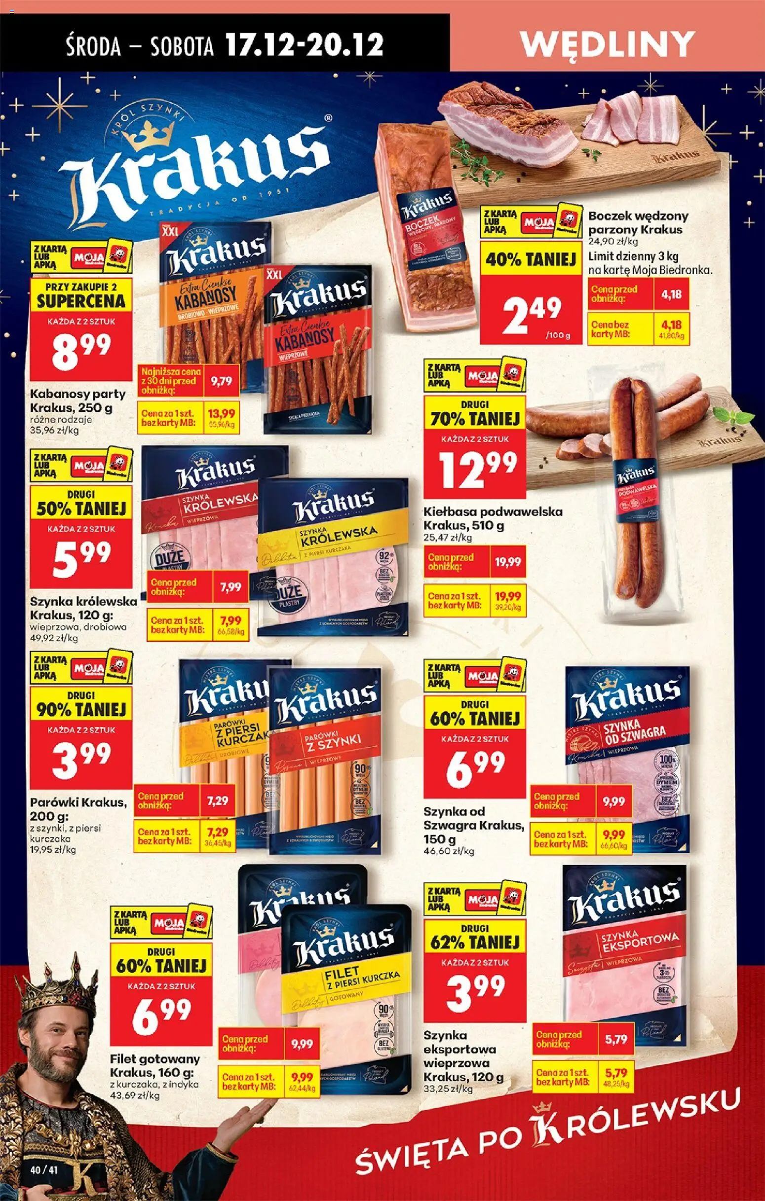 Biedronka gazetka - Oferta w tym tygodniu od 17.12.2025 | Strona: 48 | Produkty: Kiełbasa, Piersi, Szynka, Boczek wędzony