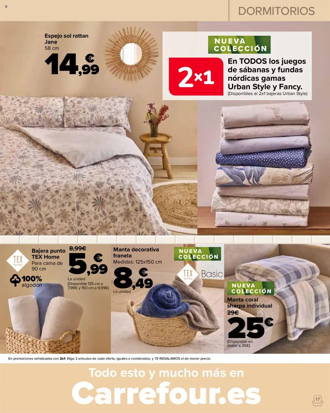 Carrefour folleto │ válido desde el 23.09.2025 | Página: 17 | Productos: Té, Manta, Cama, Espejo
