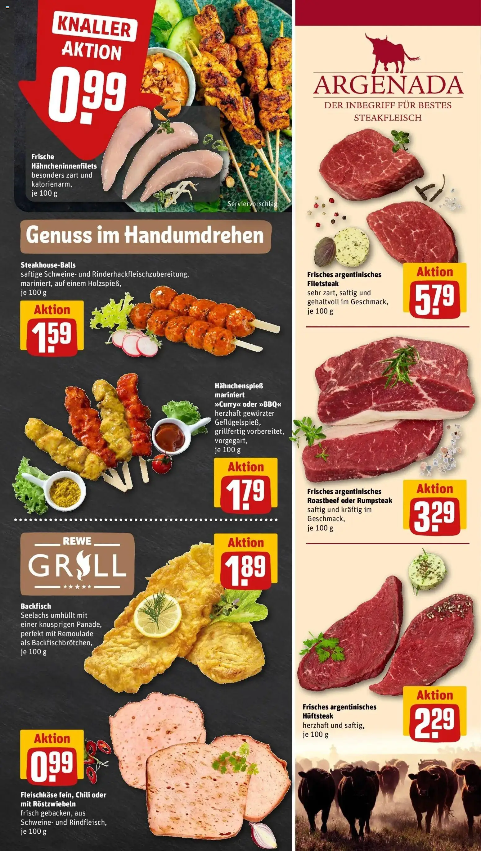 Rewe Prospekt Essen	 – gültig ab 13.04.2026 | Seite: 7 | Produkte: Rumpsteak, Roastbeef, Chili, Steak