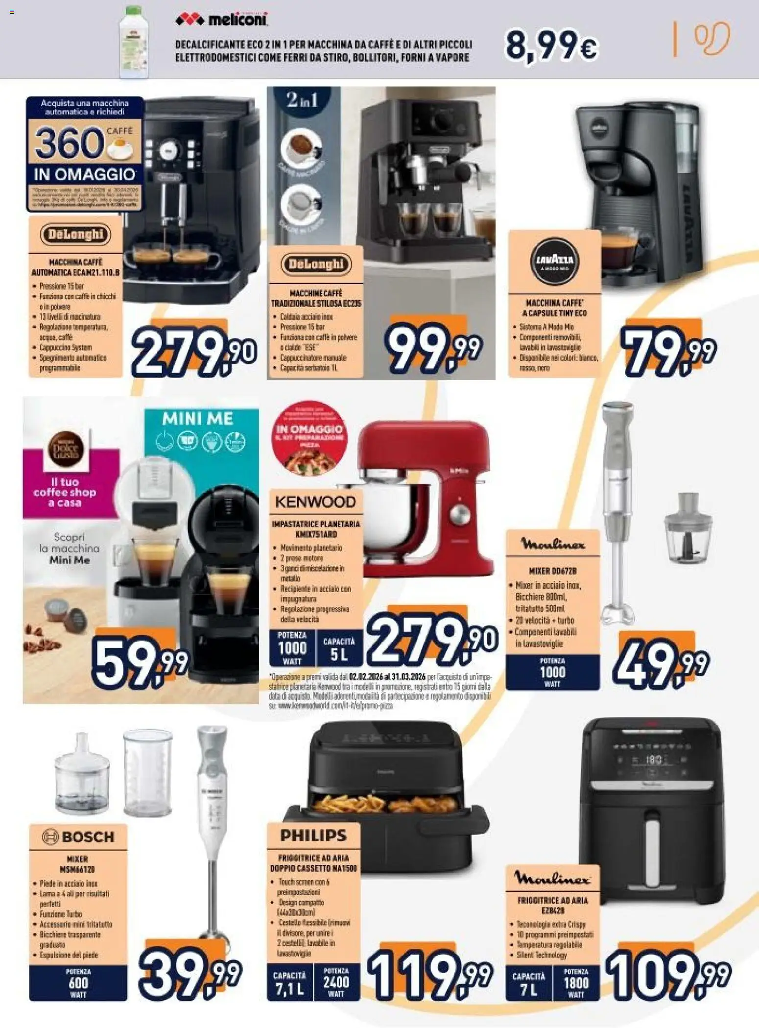 Volantino Unieuro del 20.03.2026 | Pagina: 31 | Prodotti: Macchina da caffe, Caffè, Tritatutto, Friggitrice
