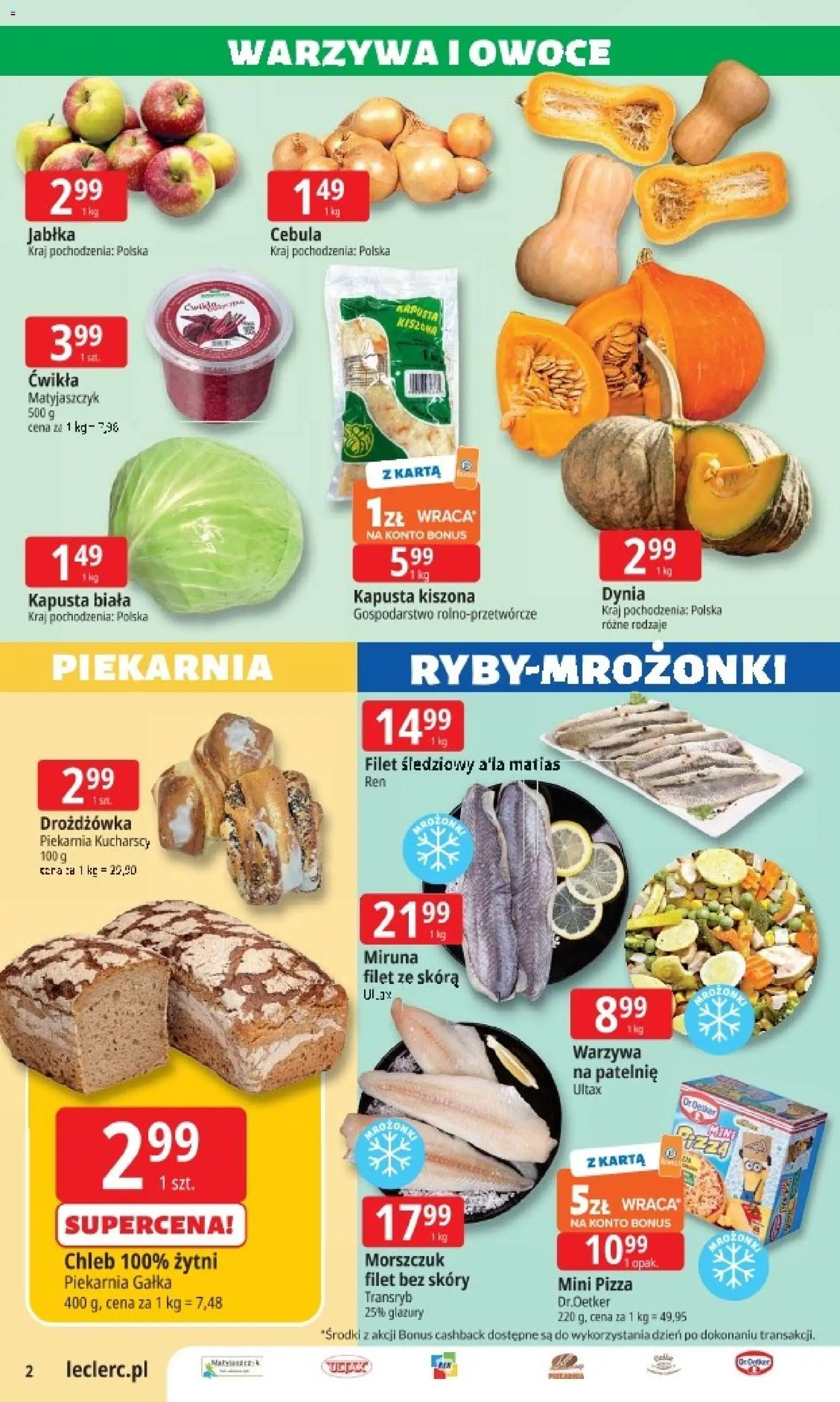 E.Leclerc Gazetka - Zamość od 13.11.2025 | Strona: 2 | Produkty: Karta, Piekarnia, Kapusta biała, Owoce
