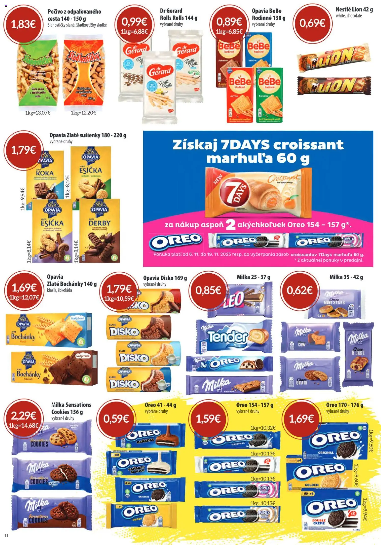 Nové Sintra akcie – leták je platný od 06.11.2025 | Strana: 11 | Produkty: Croissant, Čokoláda, Milka