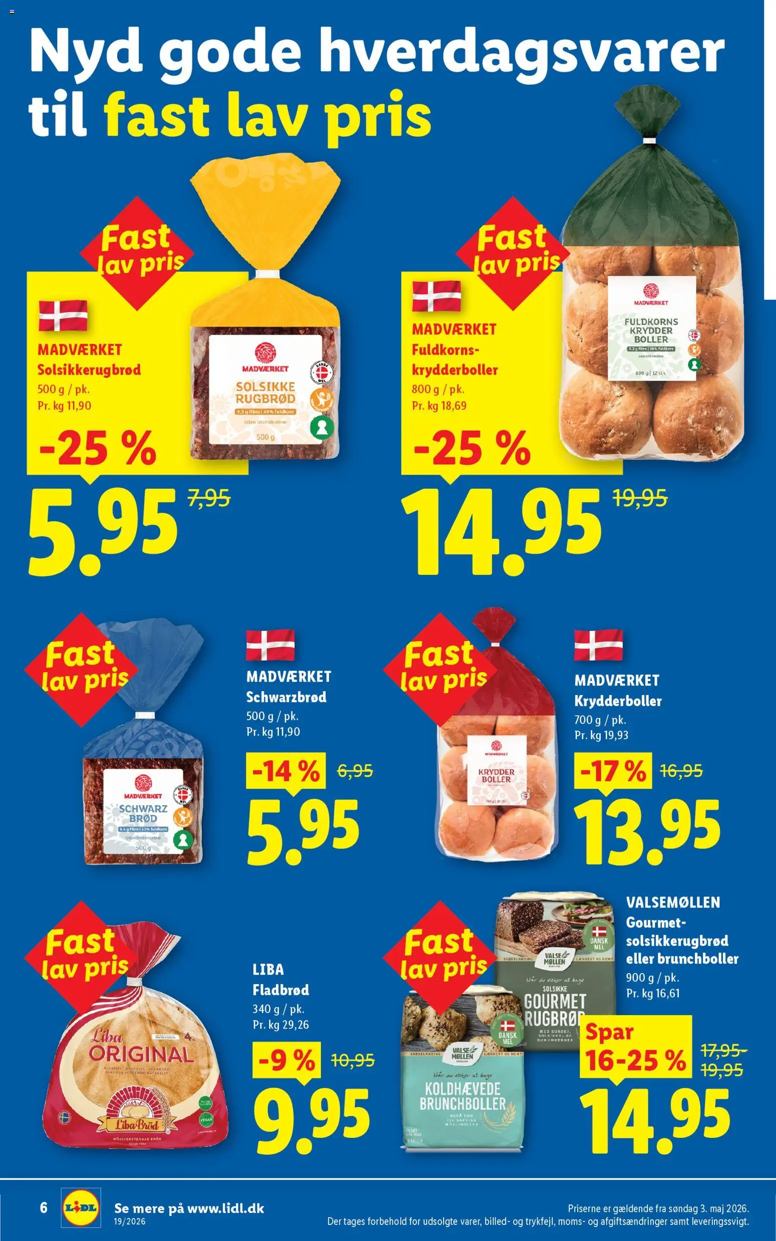 Lidl tilbudsavis – gyldig fra 03.05.2026 | Side: 6 | Produkter: Brød, Krydderboller, Rugbrød